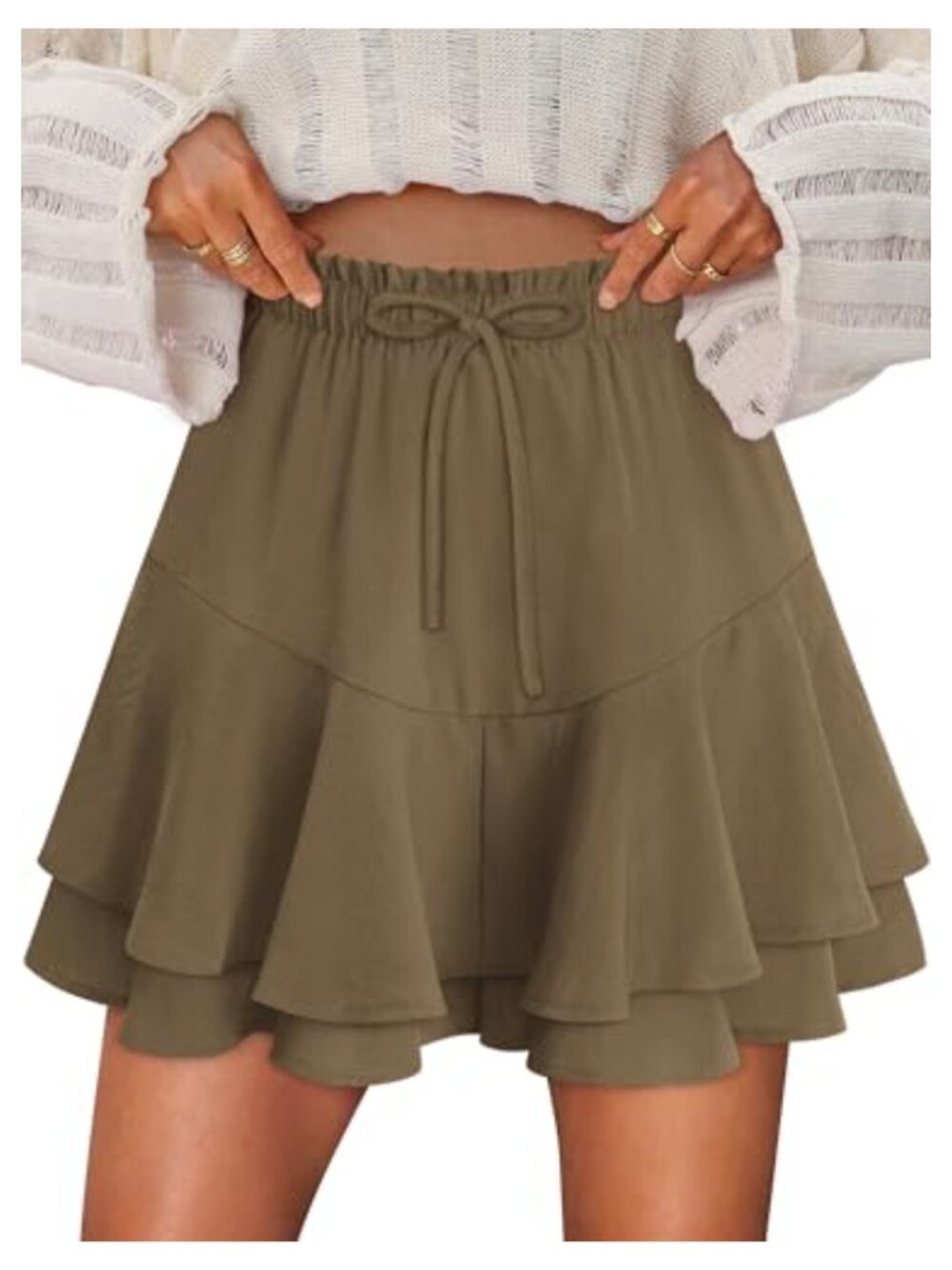 Women's Ruffle Tiered Flowy Skorts 100% Polyester Tennis Golf Summer